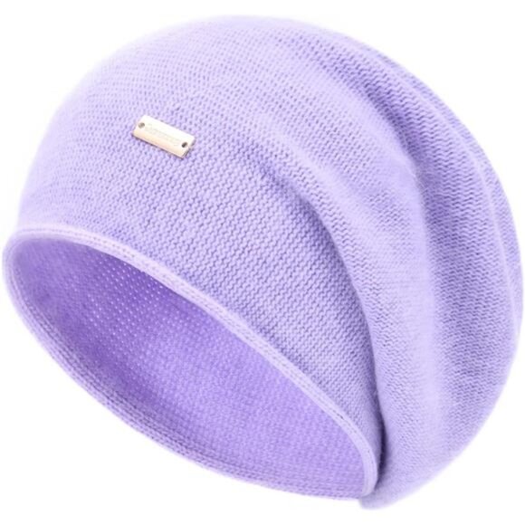 Knit Beanie Hat, Winter Soft Warm Beanies Violet - Picture 3 of 6